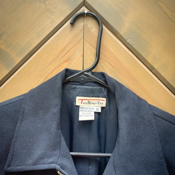 Talbots Size 6 Women's Navy Zippered Blazer - Picture 2 of 3